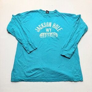 Outfitter Trading Co Shirt Mens 2XL Double Extra Large Teal Jackson Hole Exc